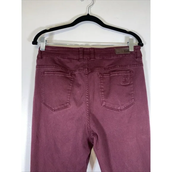 Liz Claiborne Womens Burgundy Soft  Pants Size 8 Stretch Cotton Twill Mid Rise - Picture 11 of 11